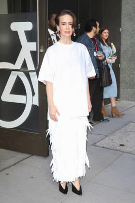 October 8, 2026, New York, New York, USA: SARAH PAULSON arrives at ABC Studios New York USA - ZUMAh16_ 20261008_zaf_h16_059 Copyright: xDanxHerrickx