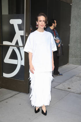 October 8, 2026, New York, New York, USA: SARAH PAULSON arrives at ABC Studios New York USA  - ZUMAh16_ 20261008_zaf_h16_061 Copyright: xDanxHerrickx