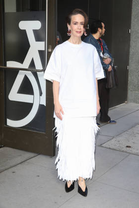 October 8, 2026, New York, New York, USA: SARAH PAULSON arrives at ABC Studios New York USA  - ZUMAh16_ 20261008_zaf_h16_062 Copyright: xDanxHerrickx