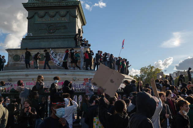 High School And University Student Protest - Paris High school students demonstrate at Place de la Bastille in Paris, France on October 8, 2026. Photo by Fabrice Sapte ABACAPRESS.COM Paris France Copyright: xSaptexFabrice ABACAx