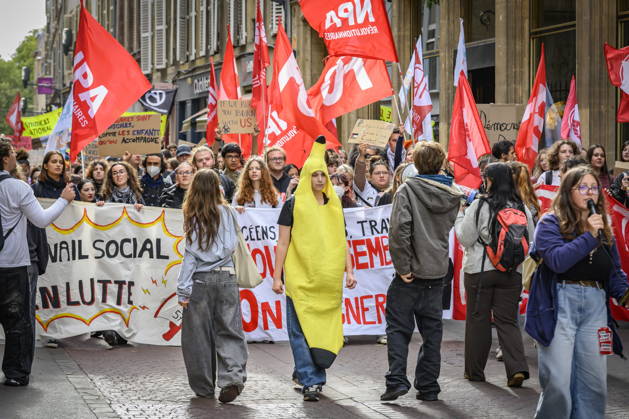 October 8, 2026, Lorraine, Metz: On Thursday, as in the rest of France, several hundred students protested in downtown Metz for better conditions in schools. bub