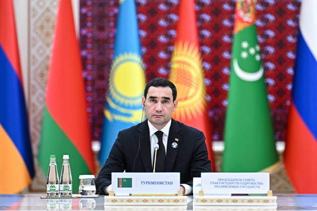 TURKMENISTAN, BALKAN PROVINCE - OCTOBER 9, 2026: Turkmenistan s President Serdar Berdimuhamedow attends an expanded meeting of the CIS Council of Heads of State in Turkmenbashi Turkmenistan - ZUMAt113 20261009_zaa_t113_193 Copyright: xSergeixBobylevx