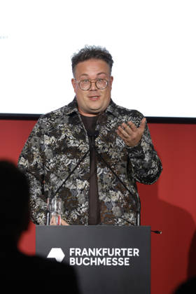 Frankfurt Impressions, October 9, 2026: At the 78th Frankfurt Book Fair in 2026, the Julius Campe Prize—99 bottles of wine—will be awarded to Thomas Sachsenmeier. Frankfurt am Main, Hesse, Germany