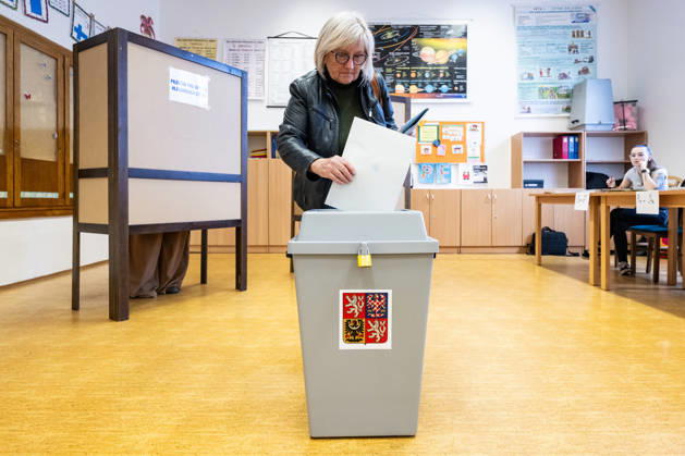 The two-day elections to municipal assemblies started in the Czech Republic together with the first round of the elections to one-third of the Senate, on October 9, 2026. On the photo is seen a polling station in Hradec Kralove, Czech Republic. (CTKxPhoto DavidxTanecek) CTKPhotoP2026100905225 CTKPhotoP2026100905225