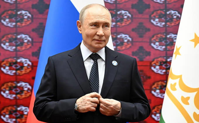 Russia s President Vladimir Putin attends the Caspian Environmental Summit in Turkmenbashi in Turkmenistan on Friday, October 9, 2026.  TUR2026100916 KremlinxPressxOffice