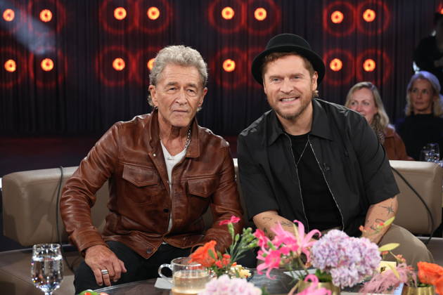 Peter Maffay and Johannes Oerding, musicians, appeared as guests on the NDR Talk Show on October 9, 2026, on NDR Television’s Channel 3; photo op before the taping on October 2, 2026, at the Hamburg Lokstedt television studio