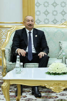 October 9, 2026, Turkmenbashi, Turkmenistan: Azerbaijani President Ilham Aliyev sits during a bilateral meeting with Iranian President Masoud Pezeshkian in Turkmenbashi, Turkmenistan, on October 9, 2026. According to Azerbaijan s presidency, the leaders reviewed recent bilateral contacts and a recent visit by an Azerbaijani delegation to Iran, said work on the Aghband-Kalaleh project had reached its final stage and discussed follow-up on agreements from their previous meeting in Bishkek. Aliyev also noted Iran s first participation as a non-member state in the CIS Plus format. Turkmenbashi Turkmenistan - ZUMAi98_ 20261009_zih_i98_051 Copyright: xIranianxPresidencyx