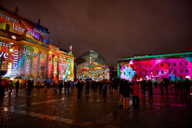 Festival of Lights 2026 Festival of Lights ** FOR EDITORIAL PURPOSES ONLY ** EDITORIAL USE ONLY ** Festival of Lights 2026 at Bebelplatz with the Faculty of Law, the State Opera, the Hotel de Rome, and St. Hedwig’s Cathedral Berlin Berlin Germany JK16862