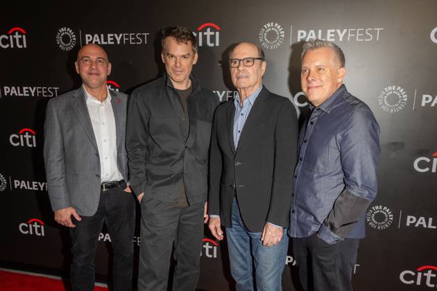 October 9, 2026, New York, New York, United States: (L-R) Marcos Siega, Michael C. Hall, Clyde Phillips and Scott Reynolds attend.Paramount+ s Dexter: Resurrection and Dexter Franchise 20th Anniversary screening during PaleyFest NY 2026 at The Paley Museum on October 09, 2026 in New York City. New York United States - ZUMAs197 20261009_aaa_s197_393 Copyright: xRonxAdarx