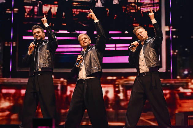 Westlife performing during the 25th Anniversary Tour LONDON, ENGLAND - OCTOBER 09: Shane Filan, Kian Egan and Nicky Byrne of ˜Westlife™ performing during the 25th Anniversary Tour at O2 Arena on October 09 in London, England. CAP MAR MAR Great Britain Copyright: xMartinxHarris CapitalxPicturesx