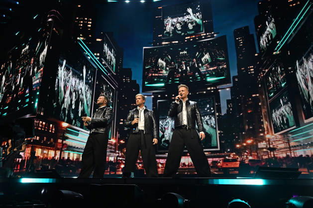 Westlife performing during the 25th Anniversary Tour LONDON, ENGLAND - OCTOBER 09: Shane Filan, Kian Egan and Nicky Byrne of ˜Westlife™ performing during the 25th Anniversary Tour at O2 Arena on October 09 in London, England. CAP MAR MAR Great Britain Copyright: xMartinxHarris CapitalxPicturesx