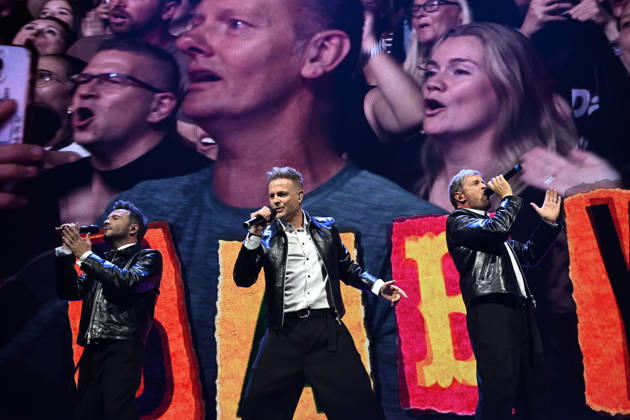 Westlife performing during the 25th Anniversary Tour LONDON, ENGLAND - OCTOBER 09: Shane Filan, Nicky Byrne and Kian Egan of ˜Westlife™ performing during the 25th Anniversary Tour at O2 Arena on October 09 in London, England. CAP MAR MAR Great Britain Copyright: xMartinxHarris CapitalxPicturesx