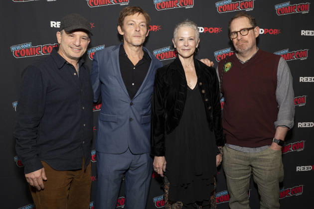 October 9, 2026, New York, New York, USA: DAVID ZABEL, NORMAL REEDUS, MELISSA MCBRIDE and SCOTT M. GIMPLE attend the press room for The Walking Dead Daryl Dixon on AMC Plus during New York Comic Con at Jacob Javits Convention Center in New York. 9 October 2026 New York USA - ZUMAa265 20261009_zep_a265_075 Copyright: xEricxAcquayex