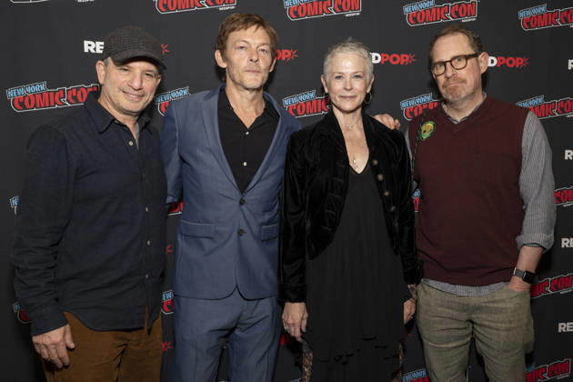 October 9, 2026, New York, New York, USA: DAVID ZABEL, NORMAL REEDUS, MELISSA MCBRIDE and SCOTT M. GIMPLE attend the press room for The Walking Dead Daryl Dixon on AMC Plus during New York Comic Con at Jacob Javits Convention Center in New York. 9 October 2026 New York USA - ZUMAa265 20261009_zep_a265_076 Copyright: xEricxAcquayex