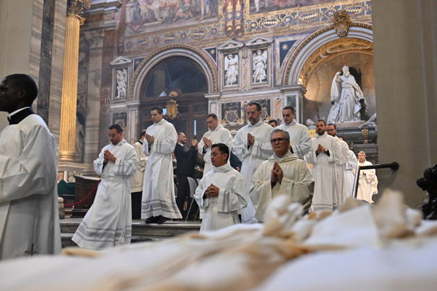 IPA89501603 - Italy, Rome, Vatican, October 10, 2026: Cardinal Baldo Reina celebrates a Mass for the ordination of deacons at St. John Lateran. Photograph by ALESSIA GIULIANI Catholic Press Photo  Copyright: xx xAlessiaxGiuliani Catholipressphox IPA89501603