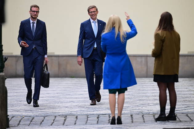 The two-day elections to municipal assemblies ended in the Czech Republic together with the first round of the elections to one-third of the Senate, at 2:00 p.m. on October 10, 2026. On the photo: ODS Chairman Martin Kupka (middle) arriving at ODS s central campaign headquarters in Prague. (CTKxPhoto MichalxKamaryt) CTKPhotoP2026101004322  CTKPhotoP2026101004322