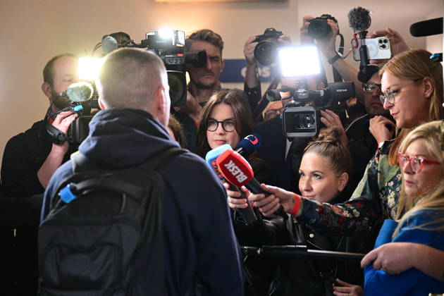 The two-day elections to municipal assemblies ended in the Czech Republic together with the first round of the elections to one-third of the Senate, at 2:00 p.m. on October 10, 2026. On the photo: ODS Member of Parliament Karel Haas speaks to journalists at the ODS s central campaign headquarters in Prague. (CTKxPhoto MichalxKamaryt) CTKPhotoP2026101003837  CTKPhotoP2026101003837
