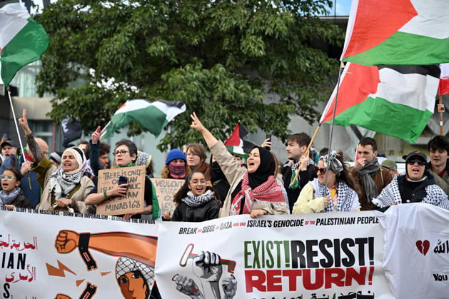 Demonstrators march in Brussels to commemorate Palestinians who lost their lives in Gaza BRUSSELS, BELGIUM - OCTOBER 10: Hundreds of demonstrators gather outside Brussels-Midi railway station before marching toward the Israeli Embassy to commemorate Palestinians who lost their lives in Gaza and call for political measures against Israel, in Brussels, Belgium, on October 10, 2026. Dursun Aydemir Anadolu Brussels Belgium. Editorial use only. Please get in touch for any other usage.  Copyright: x2026xAnadoluxDursunxAydemirx