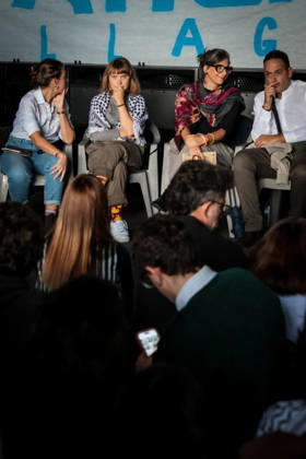IPA89506300 - Naples, October 10, 2026 Conference at the former NATO base; Greta Thunberg in Bagnoli discussing the CPRs, and today at the march and the pro-PAL debate with Francesca Albanese (NeaPhoto Renato Esposito)  Copyright: xx xx IPA89506300