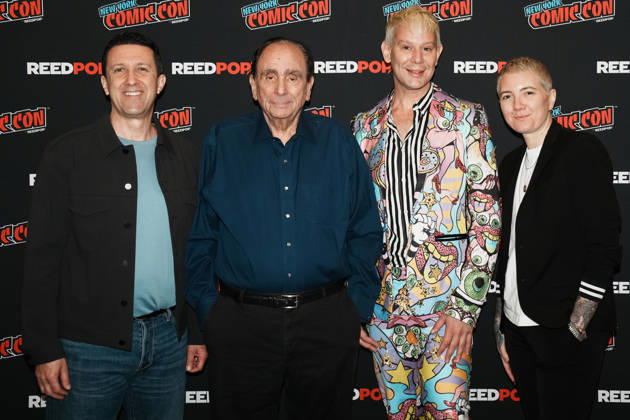 October 10, 2026, New York, New York, USA: Tubi s Chief Content Officer ADAM LEWINSON, writer R.L. STINE, drag queen and actor JIMBO and writer director JEM GARRARD stand for a photo as Tubi presents R.L. Stine s Pumpkin 2 at the 2026 NY Comic Con at the Javits Center on October 10, 2026 in New York. New York USA - ZUMAb148 20261010_zap_b148_019 Copyright: xBryanxSmithx