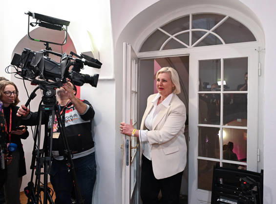 The two-day elections to municipal assemblies ended in the Czech Republic together with the first round of the elections to one-third of the Senate, at 2:00 p.m. on October 10, 2026. On the photo: Deputy Chairwoman of the Chamber of Deputies Vera Kovarova (STAN) arrives at at the campaign headquarters of the Mayors and Independents (STAN) movement in Prague. (CTKxPhoto KaterinaxSulova) CTKPhotoP2026101004601  CTKPhotoP2026101004601