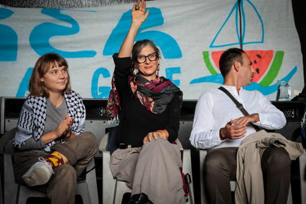 Greta Thunberg and Francesca Albanese at NATO Base X Conference - Napoli Greta Thunberg and Francesca Albanese attend the NATO Base X Conference at the former NATO base in Bagnoli, Naples, Italy on October 10, 2026, where Thunberg discusses CPRs and participates in a pro-Palestine debate with Albanese. Photo by Renato Esposito Napolipress IPA ABACAPRESS.COM Napoli - Italy  Copyright: xIPA ABACAx