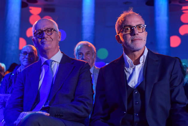 Leaders, guests, and activists at the Salone delle Colonne in Rome - 10 Oct 2026 Ernesto Maria Ruffini (R) and Franco Gabrielli (L) together during the launch event of the new center-left political movement Più Uno at the Salone delle Colonne in Rome. Rome Italy Copyright: xVincenzoxNuzzolesex xSOPAxImagesx vnuzzolese_2026_10_10_06