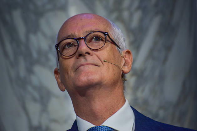 October 10, 2026, Rome, Italy: Franco Gabrielli speaks during the launch event of the new center-left political movement PiÃ¹ Uno at the Salone delle Colonne in Rome. Rome Italy  - ZUMAs197 20261010_aaa_s197_161 Copyright: xVincenzoxNuzzolesex