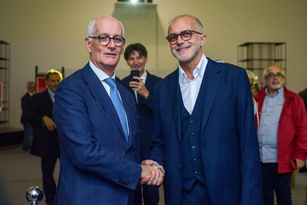 October 10, 2026, Rome, Italy: Ernesto Maria Ruffini (R) and Franco Gabrielli (L) together during the launch event of the new center-left political movement PiÃ¹ Uno at the Salone delle Colonne in Rome. Rome Italy  - ZUMAs197 20261010_aaa_s197_164 Copyright: xVincenzoxNuzzolesex