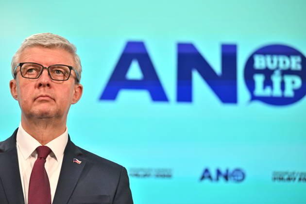 Senior government ANO movement, chairman Andrej Babis (not seen) and first deputy chairman Karel Havlicek (photo), gives press conference on results of the municipal and Senate elections in the afternoon at Centre for Movement Medicine, Prague 4 - Chodov, on October 10,2026. (CTKxPhoto MichaelaxRihova) CTKPhotoP2026101007912  CTKPhotoP2026101007912