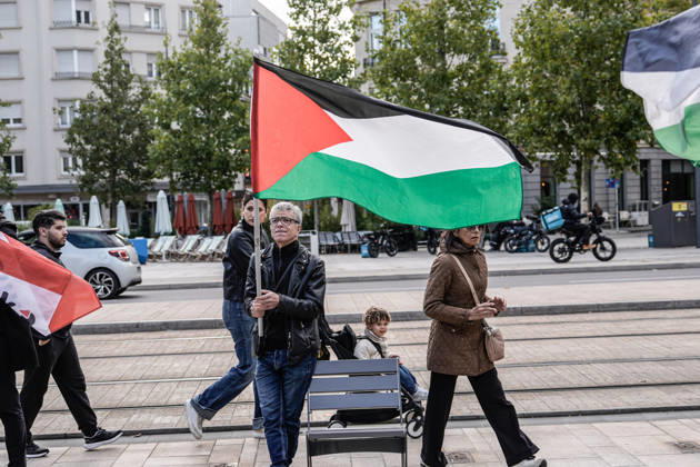 Pro-Palestine demonstration held in Luxembourg LUXEMBOURG, LUXEMBOURG - OCTOBER 10: Demonstrators gather for a pro-Palestine march organized by the Letz Act for Palestine initiative as part of a global day of action in solidarity with Palestinians in Luxembourg City, Luxembourg, on October 10, 2026. Organized in response to a call by the Global Alliance for Palestine, the march begins on Boulevard Franklin Roosevelt and proceeds towards Place de Paris, with participants calling for justice, freedom and self-determination for Palestinians. Muhammed Said Tako Anadolu Luxembourg Luxembourg. Editorial use only. Please get in touch for any other usage.  Copyright: x2026xAnadoluxMuhammedxSaidxTakox