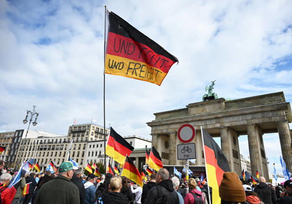 Rally of Projekt M1llion in Berlin BERLIN, GERMANY - OCTOBER 10: People take part in the Projekt M1llion anti-government protest in Berlin, Germany, on October 10, 2026. Volodymyr Sindieiev Anadolu Berlin Germany. Editorial use only. Please get in touch for any other usage.  Copyright: x2026xAnadoluxVolodymyrxSindieievx