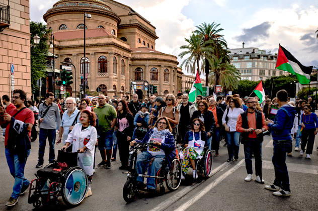 Disability Pride Palermo 2026 PALERMO, ITALY - OCTOBER 10: Disability Pride Palermo, dedicated this year to the theme Revolutionary Disabilities to advocate for the rights and self-determination of people with disabilities and to demand the elimination of architectural barriers, on October 10, 2026 in Palermo, Italy. Palermo Sicily Italy Copyright: xStefanoxMontesix