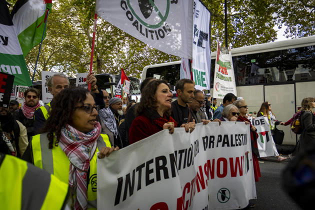 National March for Palestine Marks Three Years Since the Israel - Gaza War Began Central London, October 10, 2026 Pro-Palestine demonstrators took to the streets of Central London for the National March for Palestine, marking three years since the war in Gaza began in October 2023. Participants marched in solidarity with Palestinians, carrying Palestinian flags, banners and placards calling for an end to the conflict and highlighting the ongoing humanitarian crisis in Gaza., Credit:Zak Irfan Avalon  Copyright: xZakxIrfanx xAvalonx 1142149634