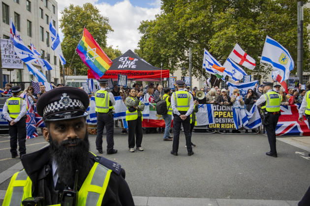 National March for Palestine Marks Three Years Since the Israel - Gaza War Began Central London, October 10, 2026 Pro-Palestine demonstrators took to the streets of Central London for the National March for Palestine, marking three years since the war in Gaza began in October 2023. Participants marched in solidarity with Palestinians, carrying Palestinian flags, banners and placards calling for an end to the conflict and highlighting the ongoing humanitarian crisis in Gaza., Credit:Zak Irfan Avalon  Copyright: xZakxIrfanx xAvalonx 1142149650