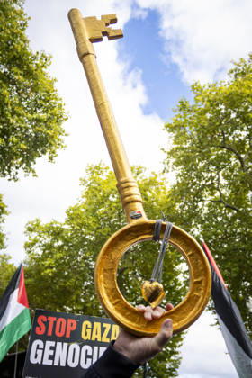 National March for Palestine Marks Three Years Since the Israel - Gaza War Began Central London, October 10, 2026 Pro-Palestine demonstrators took to the streets of Central London for the National March for Palestine, marking three years since the war in Gaza began in October 2023. Participants marched in solidarity with Palestinians, carrying Palestinian flags, banners and placards calling for an end to the conflict and highlighting the ongoing humanitarian crisis in Gaza., Credit:Zak Irfan Avalon  Copyright: xZakxIrfanx xAvalonx 1142149695