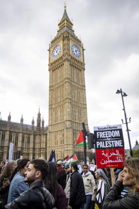 National March for Palestine Marks Three Years Since the Israel - Gaza War Began Central London, October 10, 2026 Pro-Palestine demonstrators took to the streets of Central London for the National March for Palestine, marking three years since the war in Gaza began in October 2023. Participants marched in solidarity with Palestinians, carrying Palestinian flags, banners and placards calling for an end to the conflict and highlighting the ongoing humanitarian crisis in Gaza., Credit:Zak Irfan Avalon  Copyright: xZakxIrfanx xAvalonx 1142149761