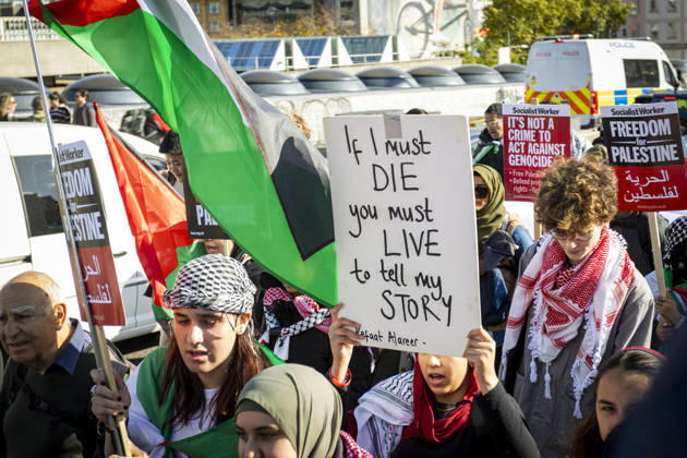 National March for Palestine Marks Three Years Since the Israel - Gaza War Began Central London, October 10, 2026 Pro-Palestine demonstrators took to the streets of Central London for the National March for Palestine, marking three years since the war in Gaza began in October 2023. Participants marched in solidarity with Palestinians, carrying Palestinian flags, banners and placards calling for an end to the conflict and highlighting the ongoing humanitarian crisis in Gaza., Credit:Zak Irfan Avalon  Copyright: xZakxIrfanx xAvalonx 1142149932
