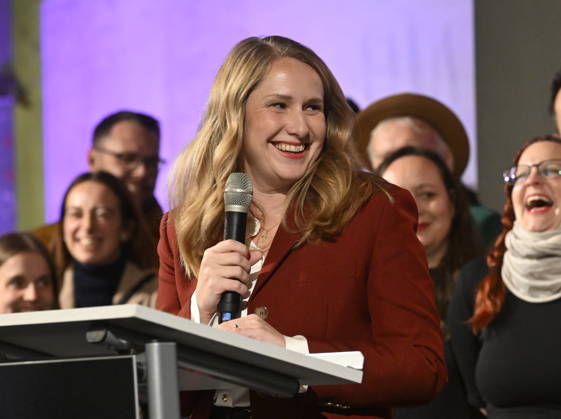The two-day elections to municipal assemblies ended in the Czech Republic together with the first round of the elections to one-third of the Senate, at 2:00 p.m. on October 10, 2026. On the photo: Tereza Nieslerova, the Pirate Party s candidate for Mayor of Prague, at the Pirate Party s campaign headquarters in Prague. (CTKxPhoto MichalxKrumphanzl) CTKPhotoP2026101008546  CTKPhotoP2026101008546