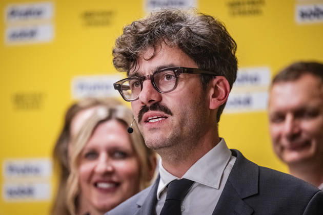 The two-day elections to municipal assemblies ended in the Czech Republic together with the first round of the elections to one-third of the Senate, at 2:00 p.m. on October 10, 2026. On the photo: Adam Scheinherr, the political party Prague for Itself candidate for Mayor of Prague, speaks at a news conference at party s campaign headquarters in Prague. (CTKxPhoto VitxSimanek) CTKPhotoP2026101008479  CTKPhotoP2026101008479