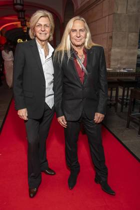 ABB HOPE GALA: Ruediger Ritchie Barton and Uwe Hassbecker appear on the red carpet at the 2026 Hope Gala at the Schauspielhaus Dresden on October 10, 2026, in Dresden, Saxony, Germany