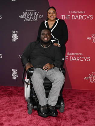 October 10, 2026, Santa Monica, California, USA: LARICE RUTLEY and VINCENT RUTLEY attend the inaugural Easterseals Disability Arts & Culture Awards DARCYS Awards red carpet. Santa Monica USA  - ZUMAb173 20261010_aap_b173_072 Copyright: xBillyxBennightx
