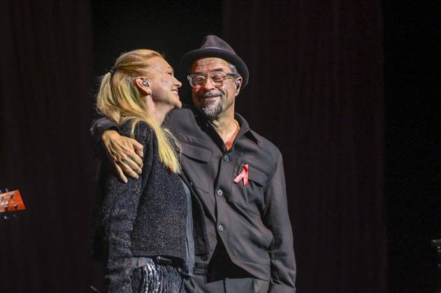 ABB HOPE GALA: Anna Loos and Jan Josef Liefers Perform a Duet on Stage at the Hope Gala 2026 at the Schauspielhaus Dresden on October 10, 2026, in Dresden, Saxony, Germany
