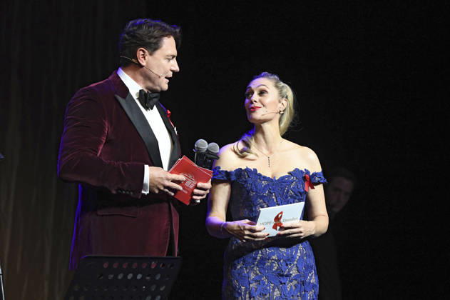 Benjamin Bieneck and Ruth Moschner at the 18 Hope Gala 2026 at the Schauspielhaus Dresden, October 10, 2026 Foto:xM.xFischerx xFuturexImagex hope_6109