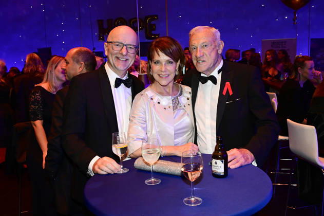 Alexander Putz, Janina Hartwig, and Eduard Geyer at the 18 Hope Gala 2026 at the Schauspielhaus Dresden, October 10, 2026 Foto:xM.xWehnertx xFuturexImagex hope_6267