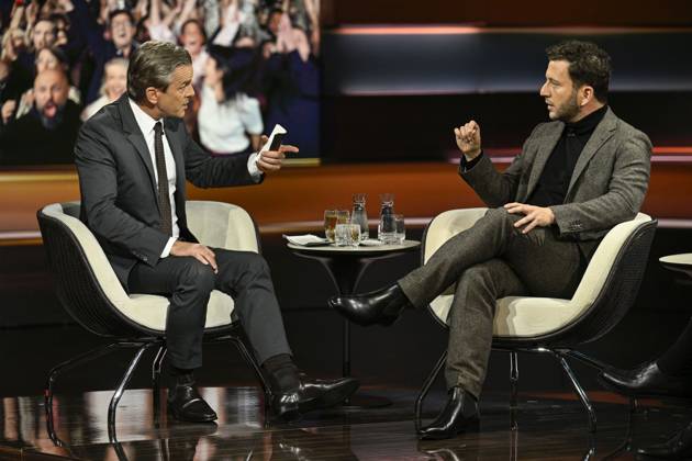 Markus Lanz with Felix Banaszak on October 7, 2026, on *Markus Lanz*, ZDF TV television talk show Germany German man men Alliance 90 The Greens Green Green Party politics politician German politician Italy Italian Italian Germ