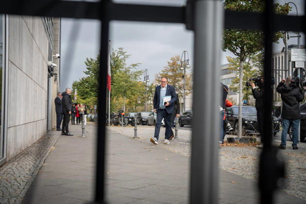 Mario Voigt, Minister-President of Thuringia, upon his arrival at the CDU Germany Executive Committee Retreat in Berlin, October 2026, Berlin, Berlin, Germany, Konrad Adenauer House