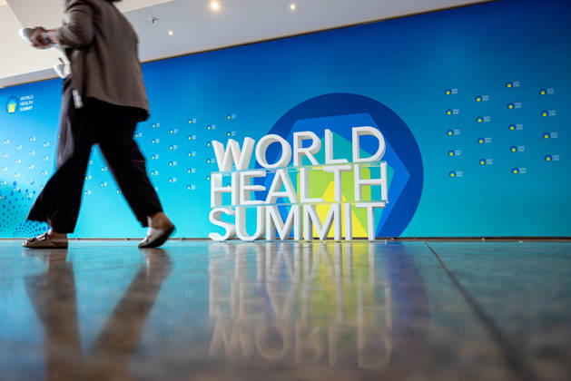 World Health Summit 2026: Global Health Policy, Germany, Berlin, October 11, 2026. A 3D sign for the World Health Summit at the InterContinental Hotel in Berlin, where the international health summit is taking place.