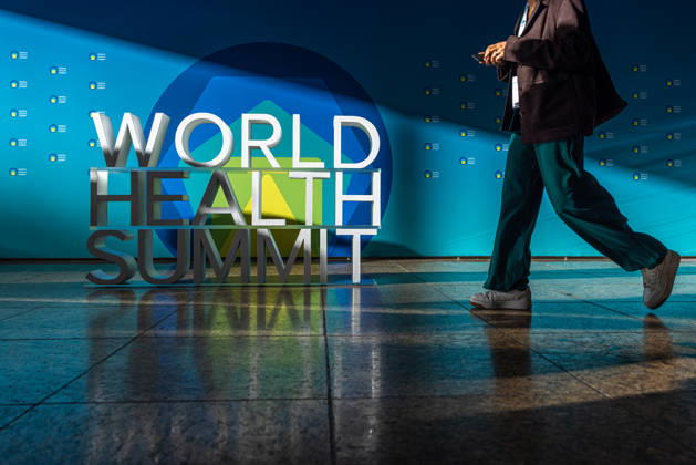 World Health Summit 2026: Global Health Policy, Germany, Berlin, October 11, 2026. A 3D sign for the World Health Summit at the InterContinental Hotel in Berlin, where the international health summit is taking place.