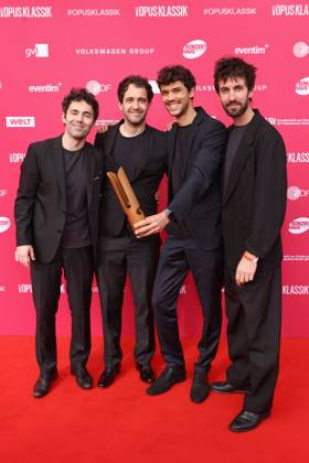 First Steps Award 2026 Florian Willeitner, Daniel Stoll, Sander Stuart, Leonard Disselhorst Opus Klassik 2026, Konzerthaus Berlin, Berlin, Date: October 11, 2026 Copyright: xEventpress Kratschx